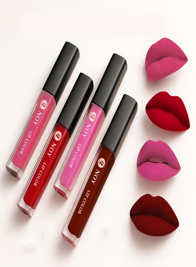NOY Lipstick Combo Matte Ultra Stay High Pigment Modern Look Waterproof Lipstick Pack of 4 - Image 1