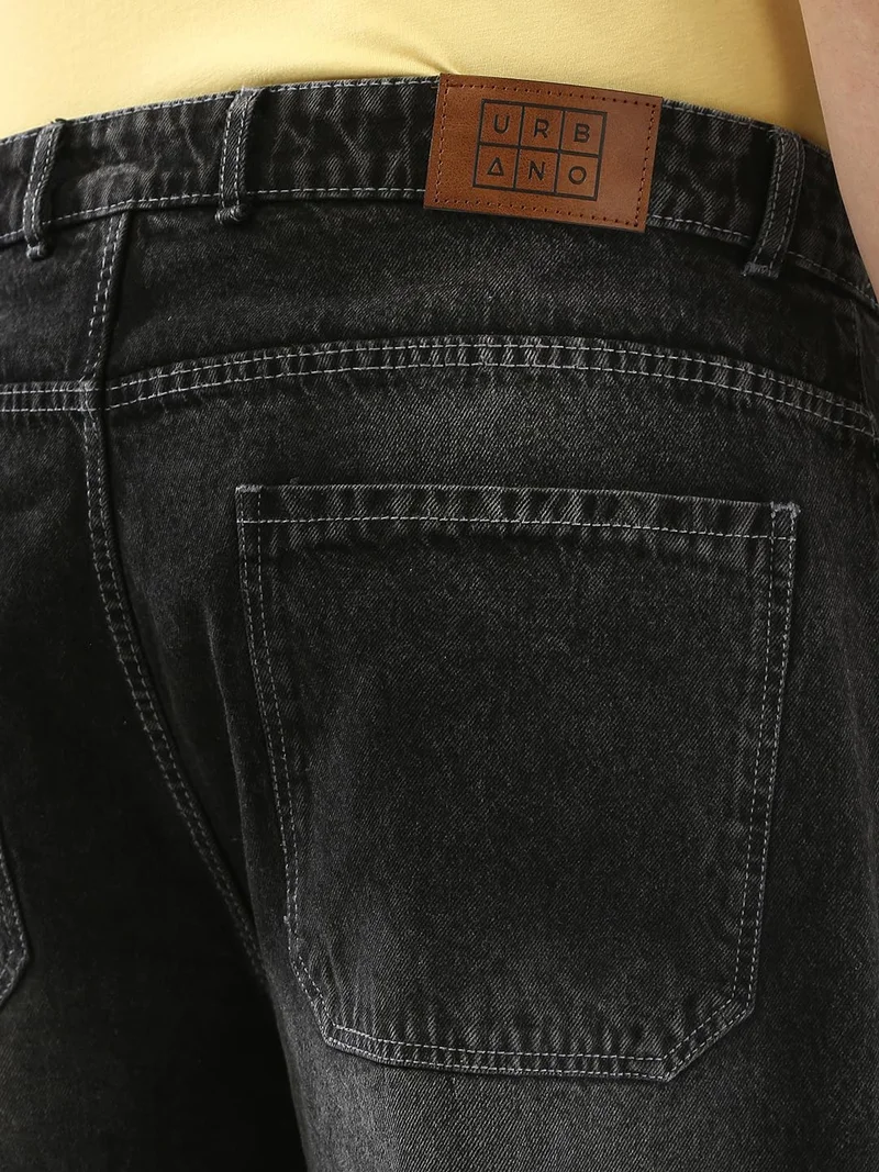 Urbano Fashion  Urbano Plus Men's Black Loose Fit Cargo Carpenter Jeans with 6 Pockets Non-Stretchable  | Best Price UAE