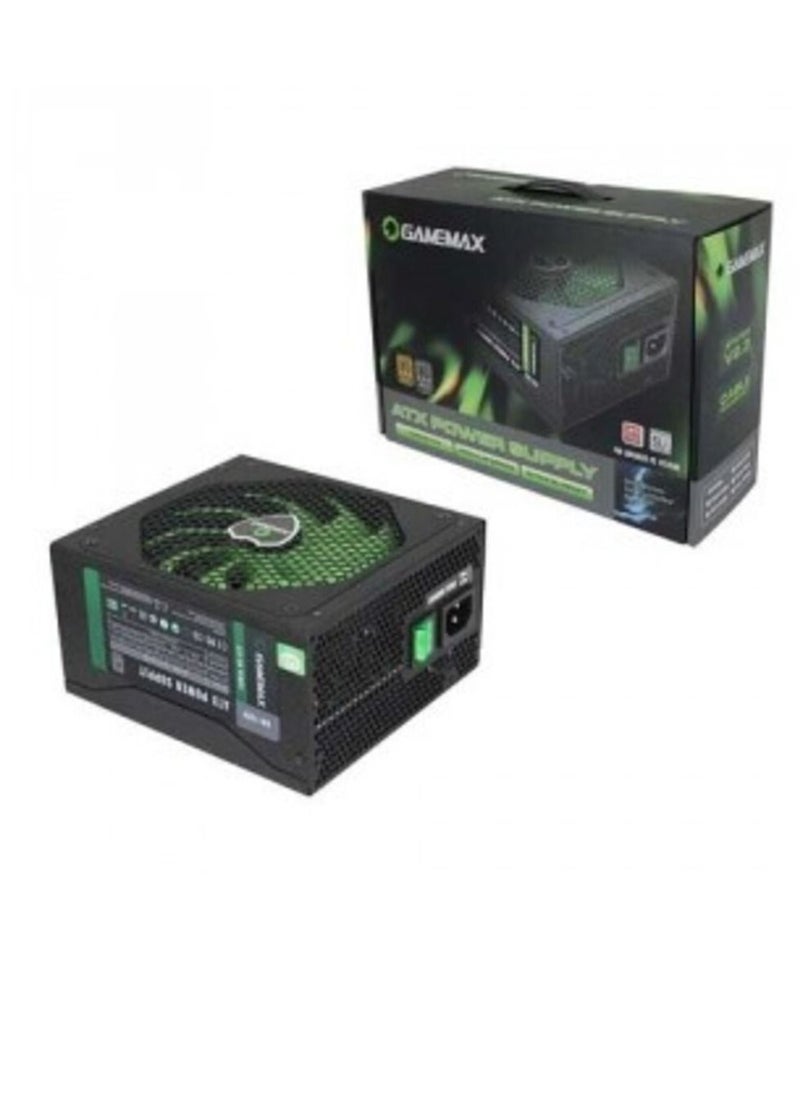 Generic GameMax GE-600 ATX Non-Modular Power Supply, 600 watts, AC, FULL RANGE (100-240v) APFC, Mesh Shield cable, CE/EMI, 80+ Certificate , Black | GE-600 