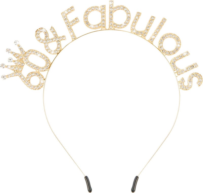 60th Birthday Decorations for Women 60 and Fabulous Birthday Headband Tiara Queen Crown Gifts