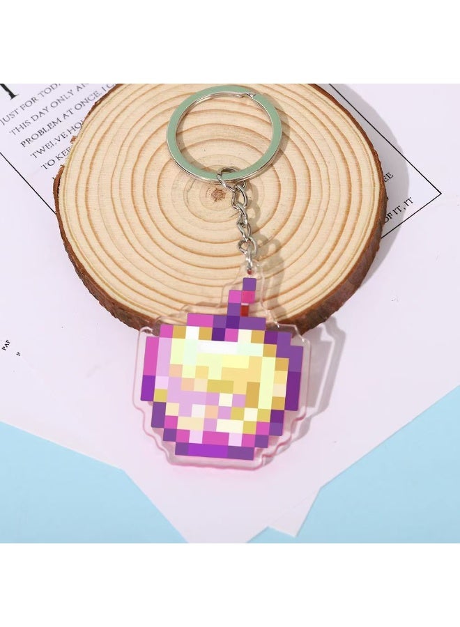 لعبة ماين كرافت سلسلة مفاتيح التفاحة الذهبية