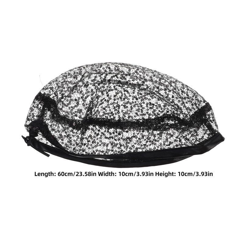 Black Lace Mesh Beanie Hat for Women Summer Thin Crochet Sun Visor Cap Large Head Wrap - Image 3