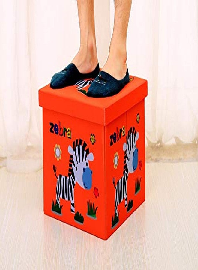 VDHJA� Polyester Waterproof Foldable Light Weight School Bus Shape Storage Cums Sitting Organizing Box, Multicolour - Image 5