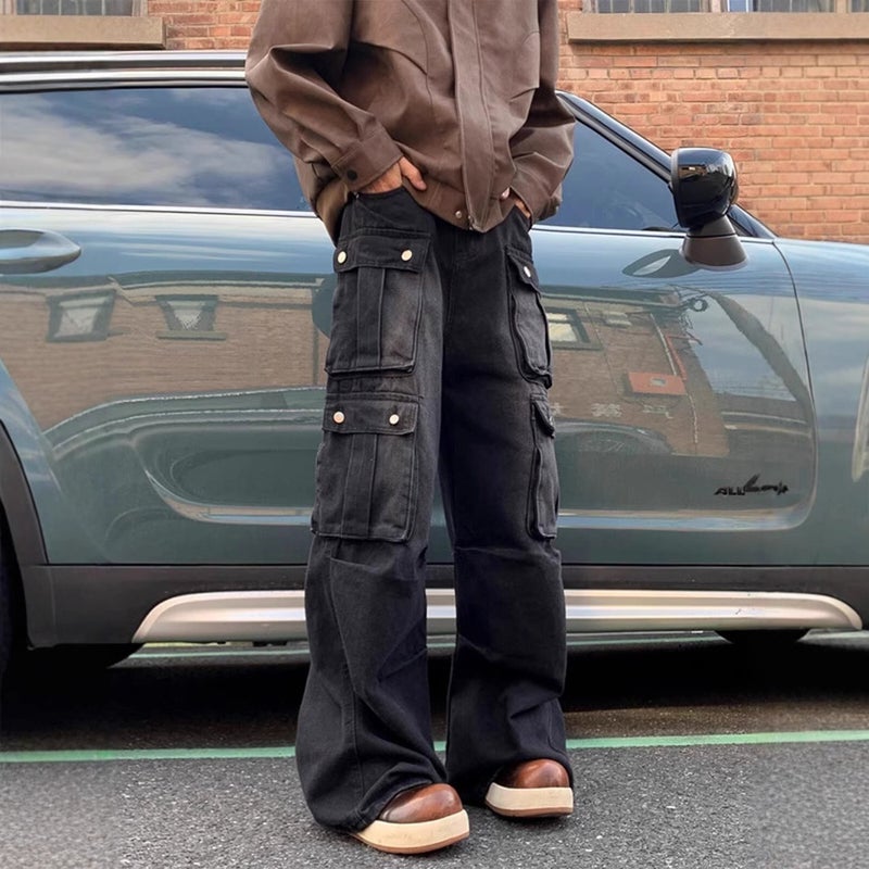 Unisex Classic Denim Jeans Loose Fit Daily Outdoor Wear - Image 4