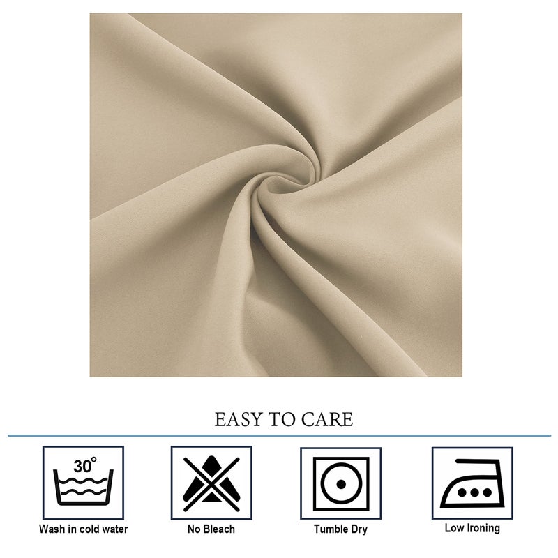 Diraysid Beige Grommet Blackout Curtains for Bedroom Thermal Insulated Room Darkening Curtains Drapes, 42 x 84 inch, 2 Panels - Image 4