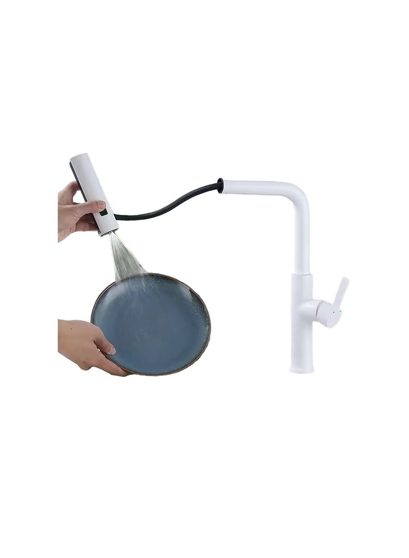 D&N Waterfall Design Kitchen Sink Faucet 3 Function Sprayer Single Lever Pull Out Sink Mixer Taps For Kitchen - Image 1