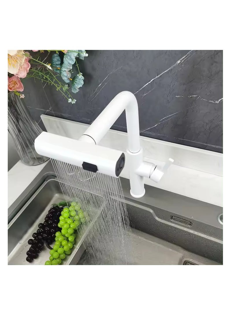 D&N Waterfall Design Kitchen Sink Faucet 3 Function Sprayer Single Lever Pull Out Sink Mixer Taps For Kitchen - Image 2