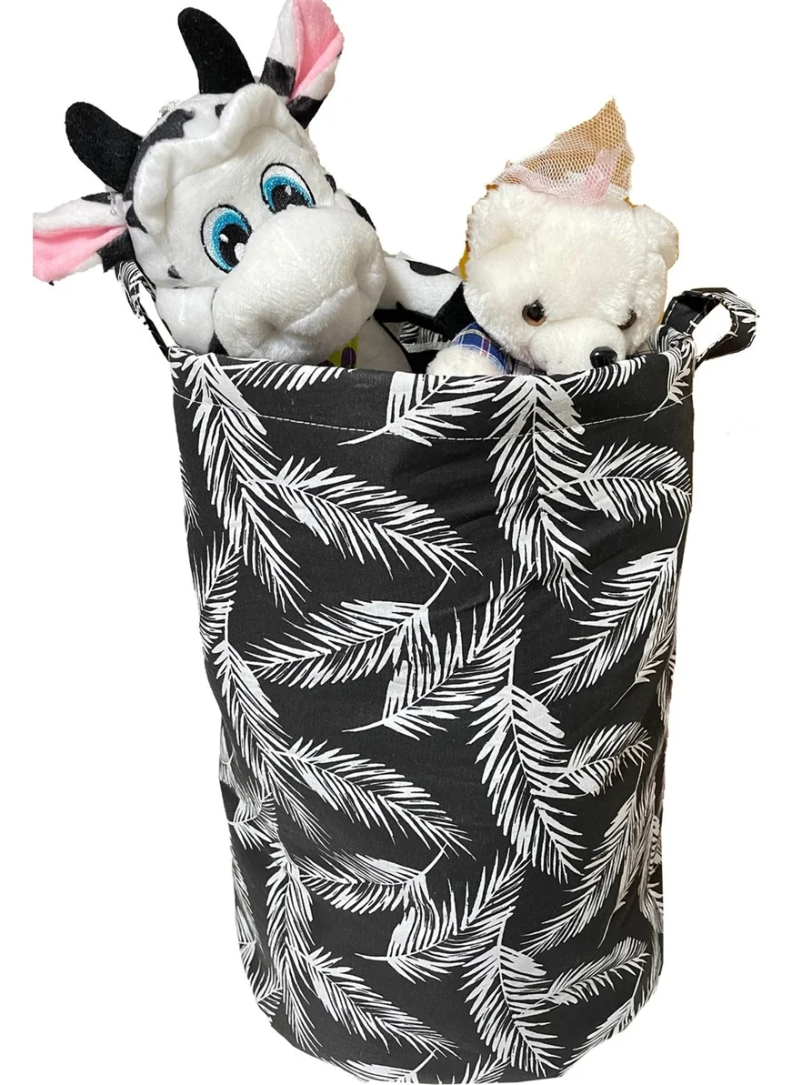 Vip Home Concept Vip Laundry Basket Double Layer Fabric Foldable Basket - Black Feather