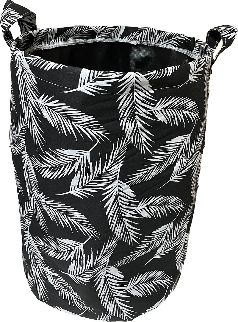 Vip Home Concept Vip Laundry Basket Double Layer Fabric Foldable Basket - Black Feather
