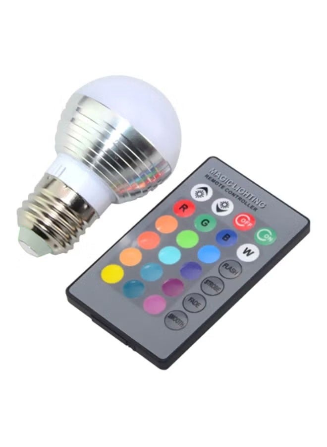 Happy Light 3W LED Bulb Kit RGBW 90LM AC85 100-240V Multicolor Remote Control 4.80x8x4.80cm - Image 1