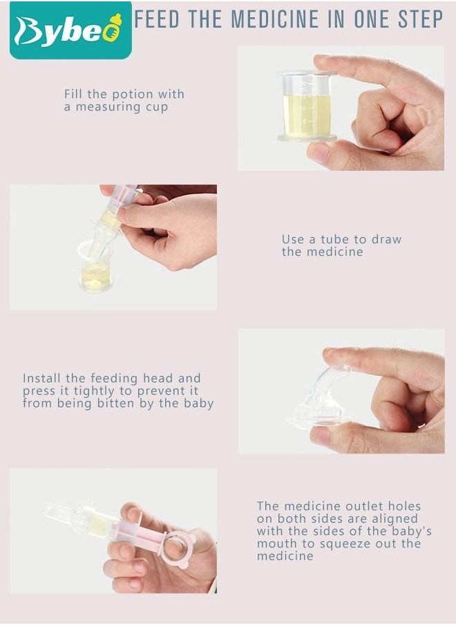 ميكسد - 4 PCS Baby Medicine Feeder Dispenser and Silicone Infant Dropper Toddler Oral Feeding Syringe for Medicine/Water/Juice - Image 1