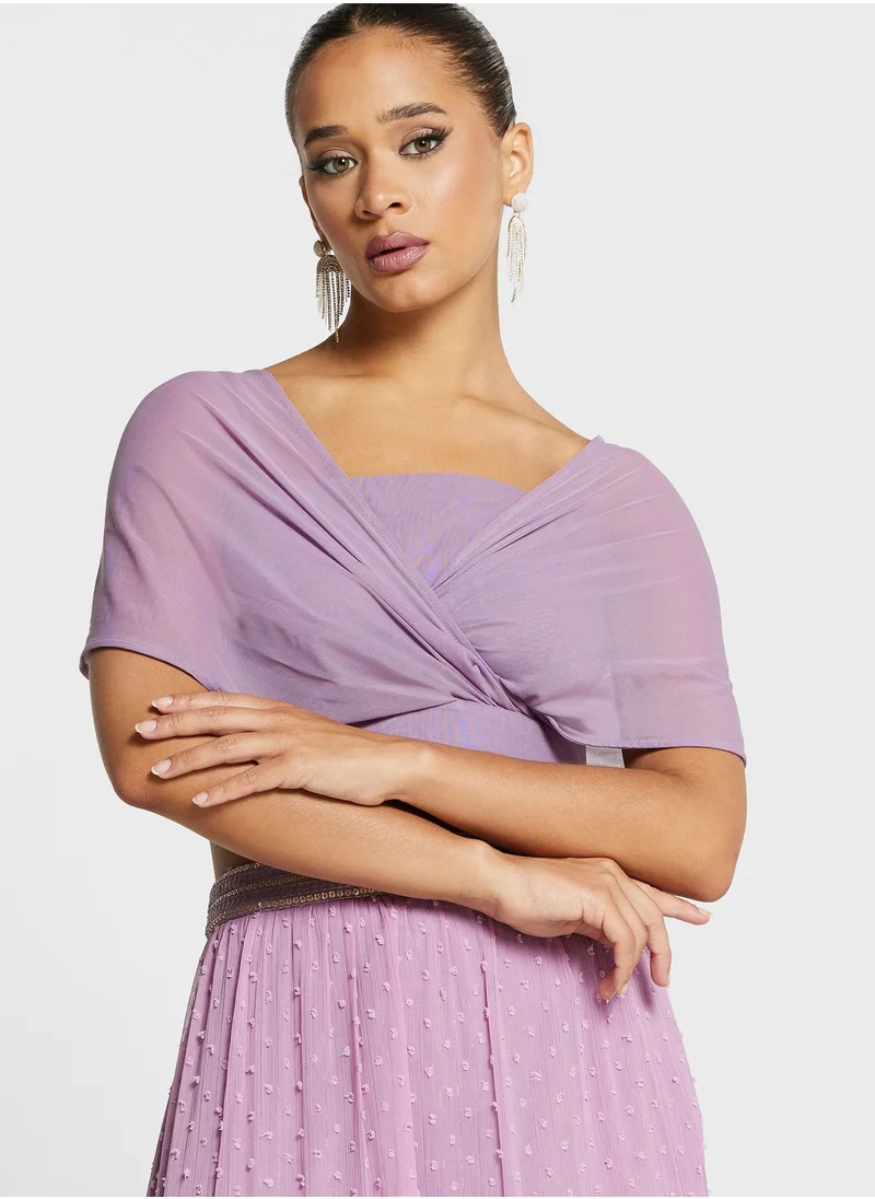 indya Surplice Neck Crop Top