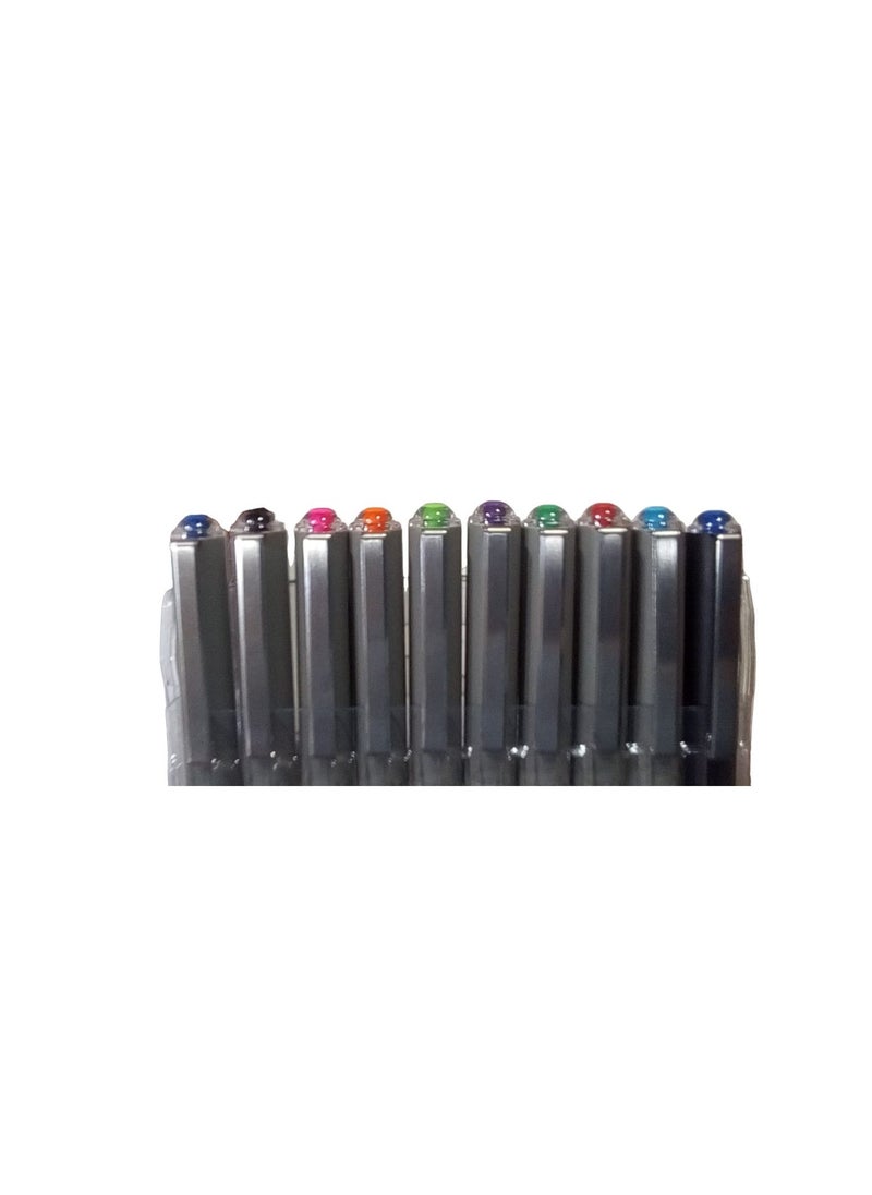 Uniball Uni-Ball Multi-Colour Fountain Pen Set, 0.7 mm, 10 Pens  - Image 2
