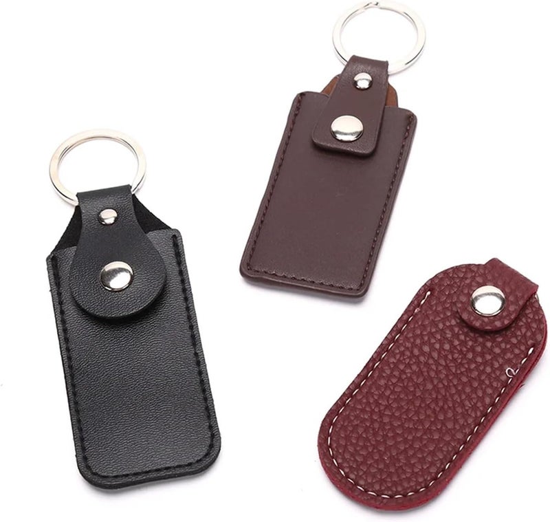 16 Pcs Leather Key Ring Case for USB Drive, Portable Bag Offering Double Protection & Organization As A Stylish Tech Accessory(Coffee) - Image 3