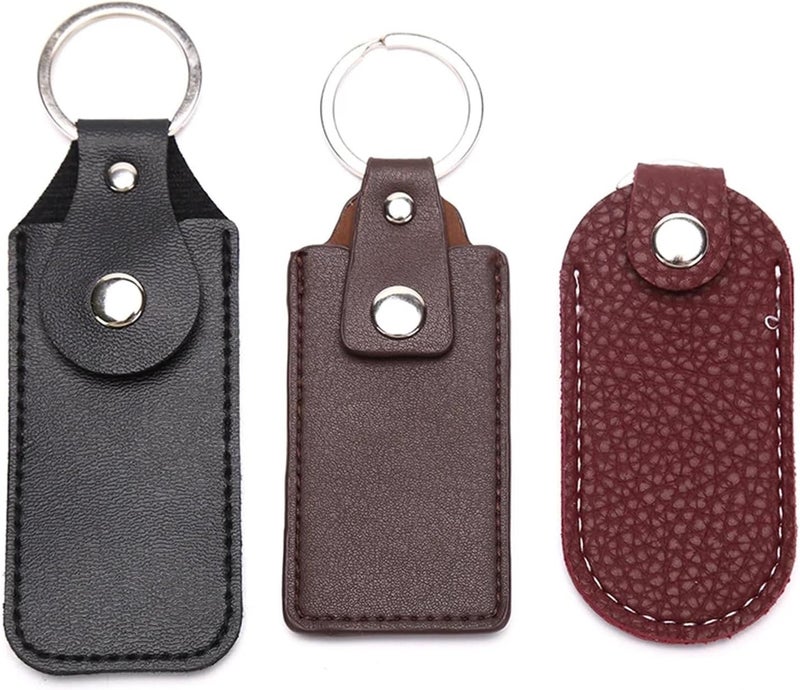 16 Pcs Leather Key Ring Case for USB Drive, Portable Bag Offering Double Protection & Organization As A Stylish Tech Accessory(Coffee) - Image 5
