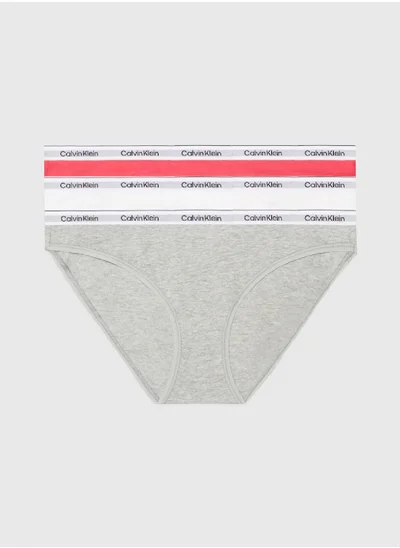 CALVIN KLEIN Women's 3 Pack Low Rise Bikini Briefs -  cotton stretch blend, Multi