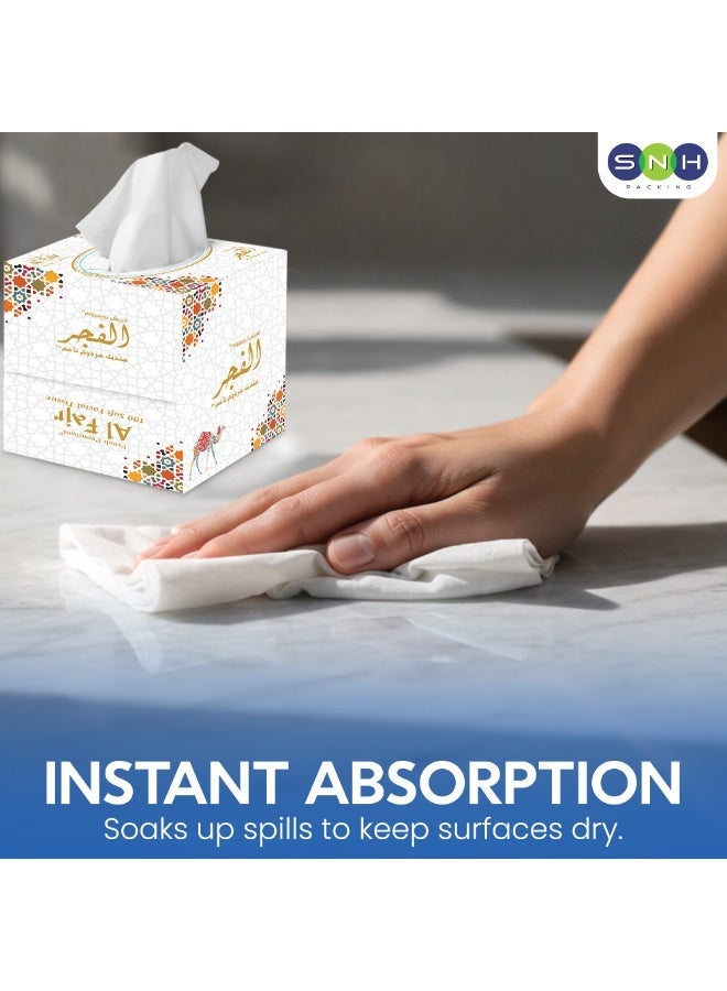 SNH Packing Al Fajr Cubic Box Facial Tissue Pack of 6, 2 Ply x 100 Tissues Each Cube Box - Image 4