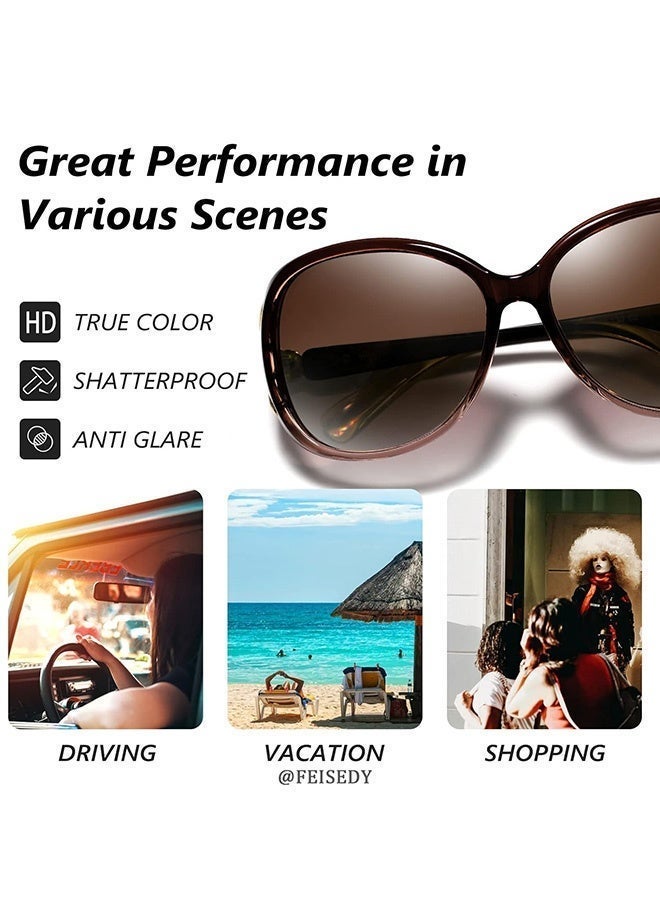 CIKJUK Sunglasses Women Trendy Design Sun Glasses Oversized Women's Men Sunglass Fashion Sun Glas UV Protection Shades Brown - Image 4