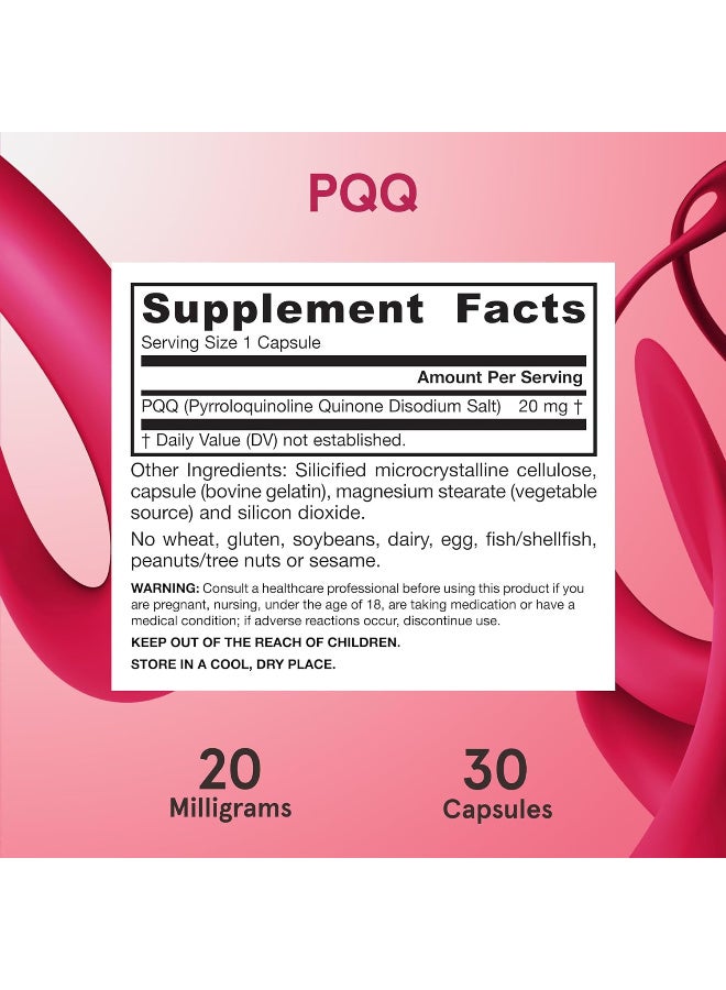 jarrow formulas PQQ 20 mg, Dietary Supplement, Heart, Brain, and Metabolism Support, 30 Veggie Capsules, 30 Day Supply - Image 3