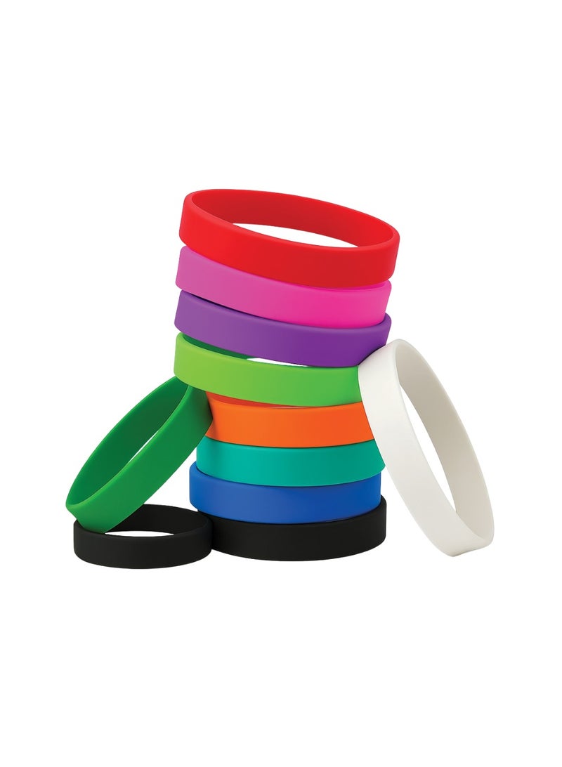 PRINTSHOP4ME Colorful Rubber Bracelets For Parties,Events,Fundraisers-Ideal For Sports,Birthday Parties,Team Building,Awareness Campaigns And Party Favors - Image 1
