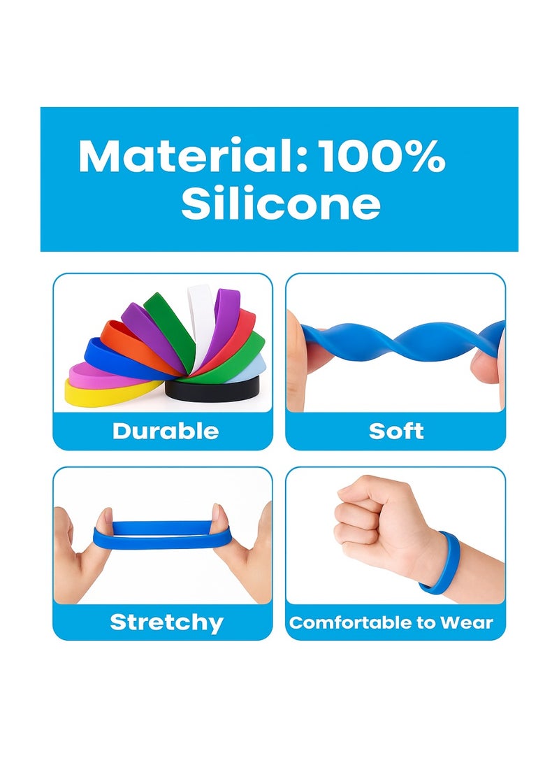 PRINTSHOP4ME Colorful Rubber Bracelets For Parties,Events,Fundraisers-Ideal For Sports,Birthday Parties,Team Building,Awareness Campaigns And Party Favors - Image 3