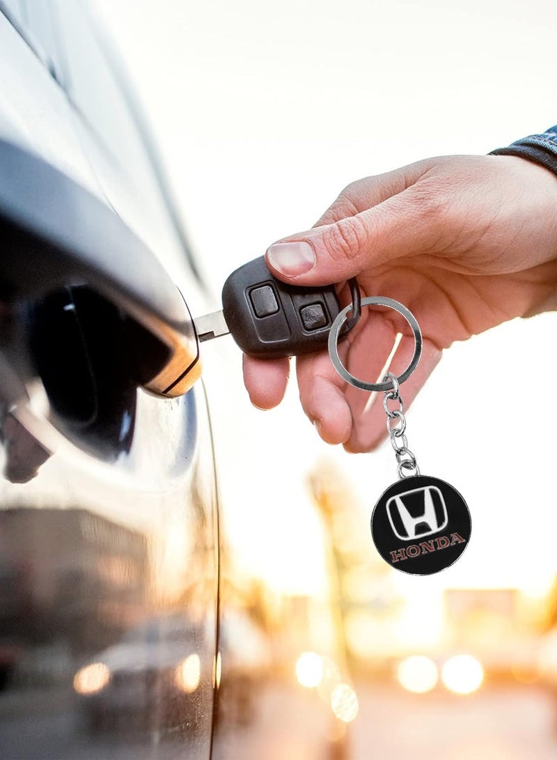 هوندا ميدالية مفاتيح معدنية، ميدالية مفاتيح بشعار سيارة هوندا، حلقة مفاتيح للسيارة. - Image 3