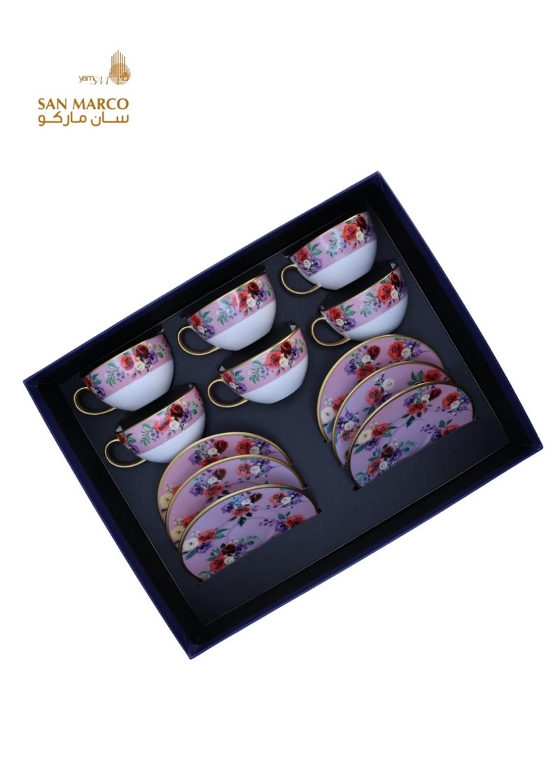 San Marco Rose Garden Luxury Tea Set – 12 Pieces - Image 2