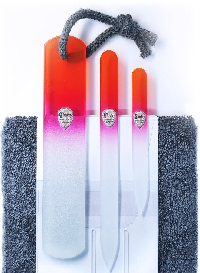 GLADZY Genuine Czech Glass Nail File Set - Callus Remover Foot Rasp, Double Sided Different Grit Surface, Professional Manicure and Pedicure Tools for Natural Nails, Nail Shaper, Ethically Made in EU - Image 1