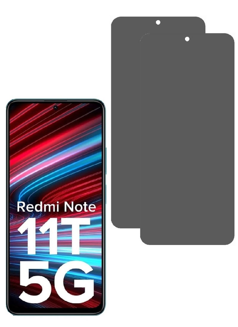we3 2 Piece Tempered Glass Screen Protector Anti-Spy Privacy Designed For Xiaomi Redmi Note 11T 5G Full Screen Coverage And Bubble Free - Image 1