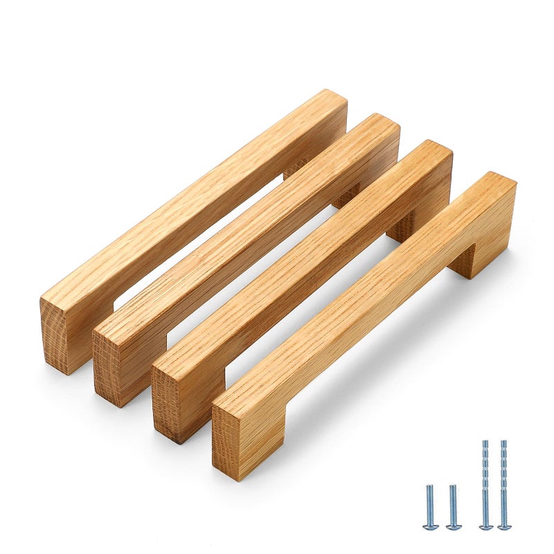 Evionlin Burlywood Square 5 in 10 pcs Wooden Drawer Pulls Handle pulls for cabinets Kitchen Cabinet Drawer pulls Cabinet Door Pull - Image 2