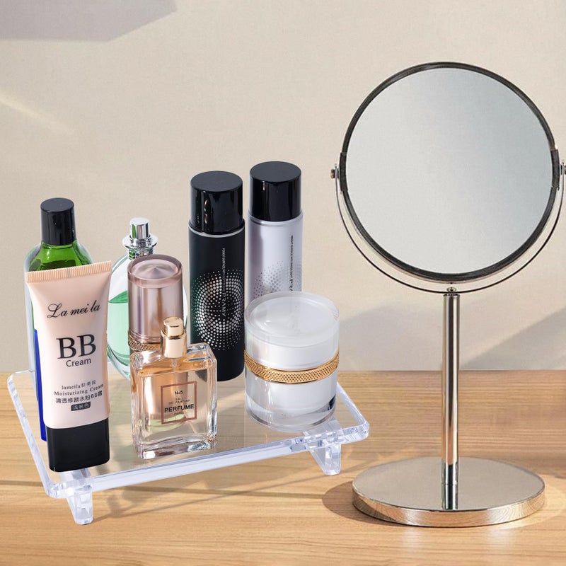 Chivalral Acrylic soap Dish Tray for Bathroom Counter and Kitchen - Waterproof Countertop Organizer for Soap Dish, Vanity, Plants, Candles (1, Large-9 x 5.9 x 1.5 inch) - Image 5