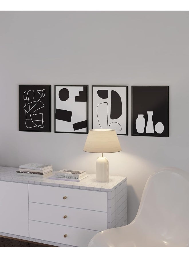 Home Trove Black And White Abstract Wall Art - Set Of 4 Geometric Wall Prints - Image 5