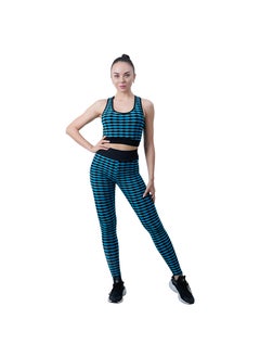 Tie-Dye Yoga Set Fitness Aerobics High Waist Sports Bra Slimming Leggings Breathable Summer Running Gym Beauty Body Sculpting Blue