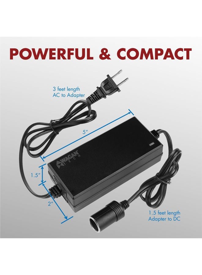 WAGAN 5 Amp AC to DC Power Adapter, 110V AC to 12V DC Car Cigarette Lighter Socket, 5A Power Converter, UL Listed - Image 2