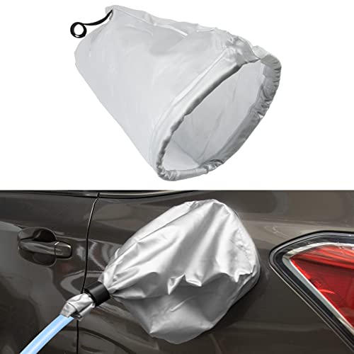 psler غطاء شاحن السيارة الكهربائية، غطاء قابس شاحن EV بملصق مغناطيسي لمعظم السيارات الكهربائية، مقاوم للماء، حماية من الشمس والأشعة فوق البنفسجية، المطر، الثلج، جميع أحوال الطقس (فضي) - Image 1