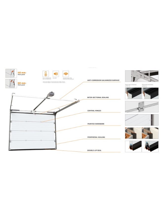 Motorized Sectional Garage Door 4.00m x 2.00m – 40mm Insulated Panels – Made in Europe – Aludoors Systems - Image 2