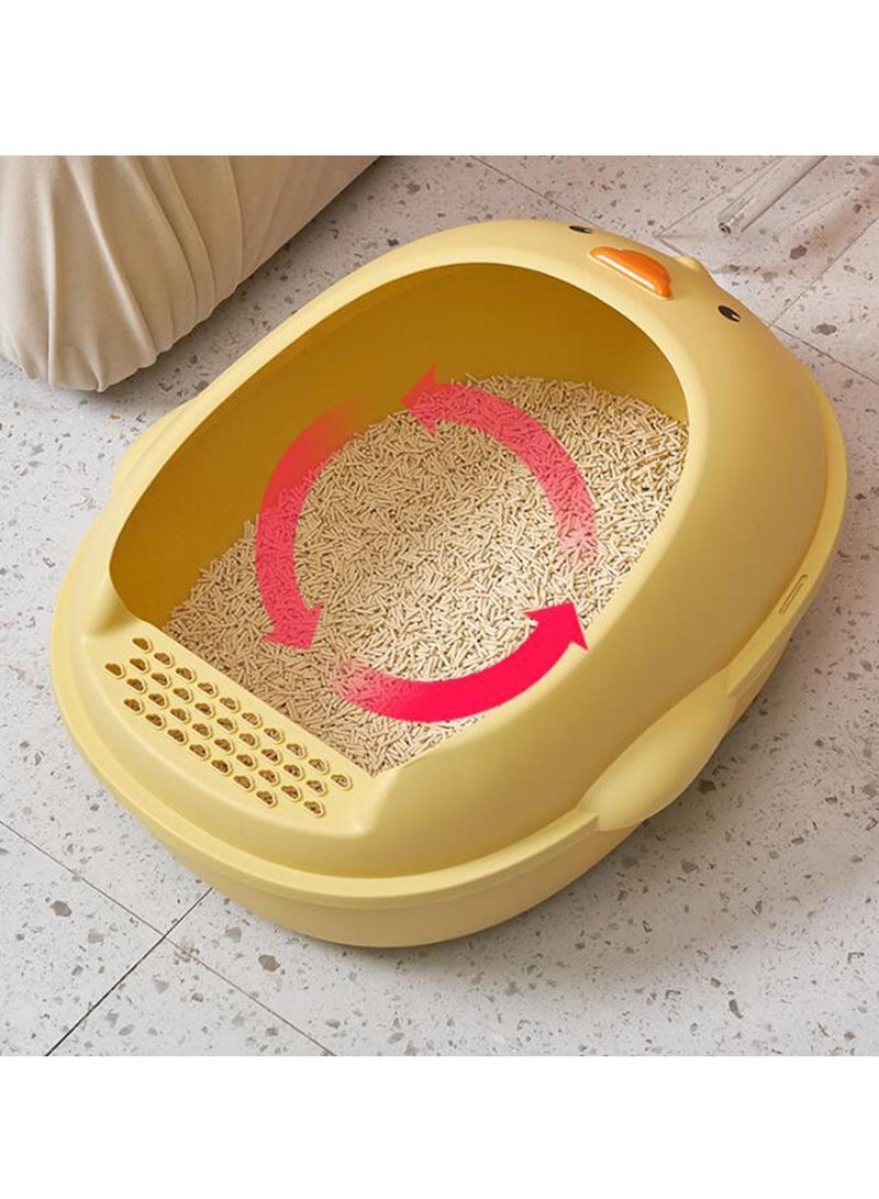 Duck Shape Cat Litter Box Semi Enclosed Anti Splashing Easy Cleaning Durable Cat Potty Pan Kitten Sandbox Pet Bedpan - Image 2