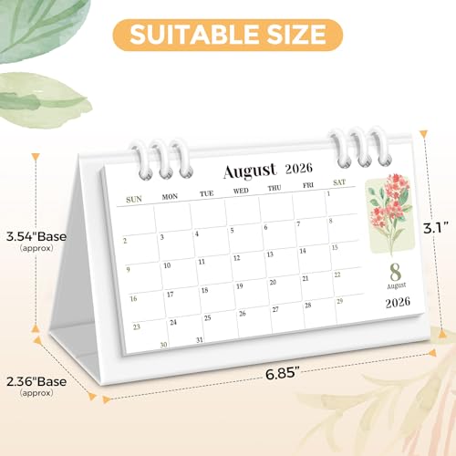KONVINIT Small Desk Calendar 2026-2027, Pink Desk Calendar 2026 - Runs From January 2026 Until December 2027, 24 Months Desktop Calendar with a Giftable Box for School, Home & Office Supplies - Image 4