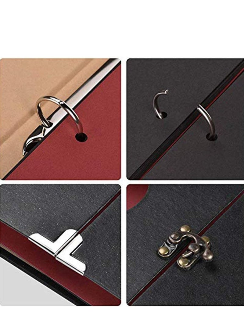 كابتن تيك A4 Photo Album DIY Vintage Scrapbook Love Heart Black Pages Wedding Kits - Image 4