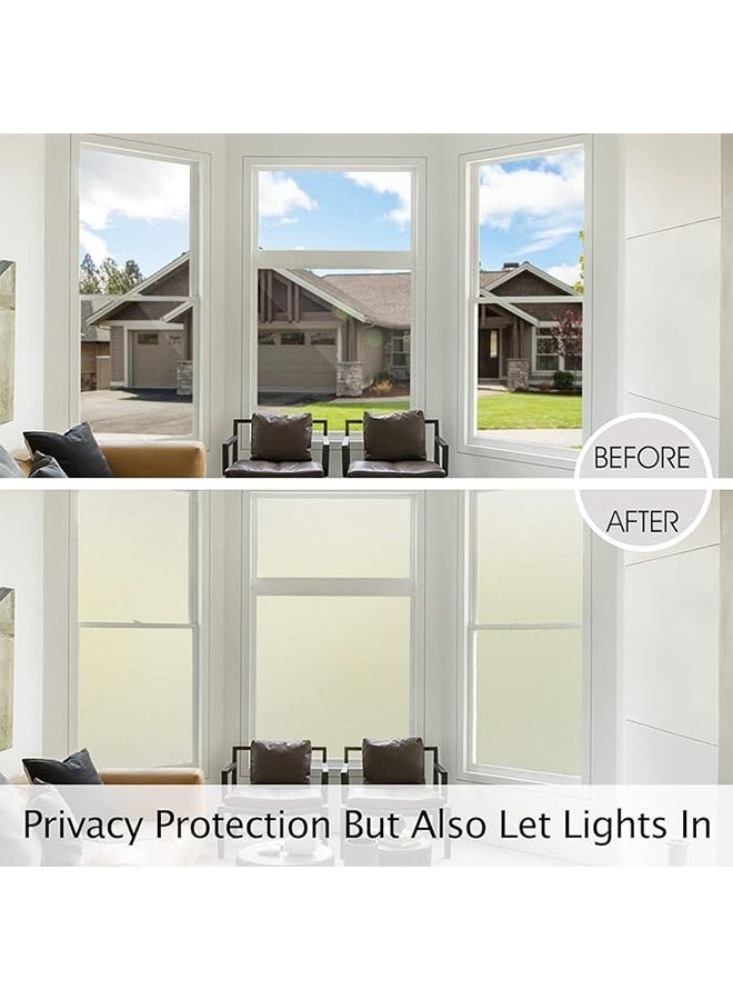 APPTRIN Privacy Glass Window Film 30 x 200cm, Self Adhesive Frosted Opaque Window Sticker, Static Cling Reusable Glass Stickers for Home Office Bathroom - Image 5