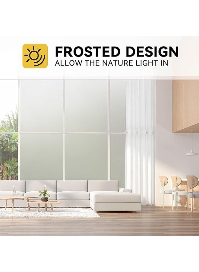 APPTRIN Privacy Glass Window Film 30 x 200cm, Self Adhesive Frosted Opaque Window Sticker, Static Cling Reusable Glass Stickers for Home Office Bathroom - Image 2