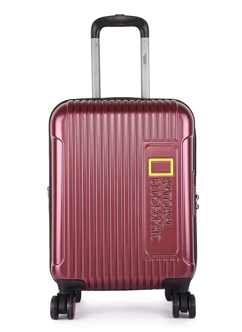 ناشيونال چيوغرافيك National Geographic Canyon ABS/PC Hardshell Carry-On Small Cabin Business Suitcase Burgundy, Durable Lightweight Anti-theft Zipper TSA Lock Travel Luggage, 4 Double Wheel Trolley Bag (20 Inch)