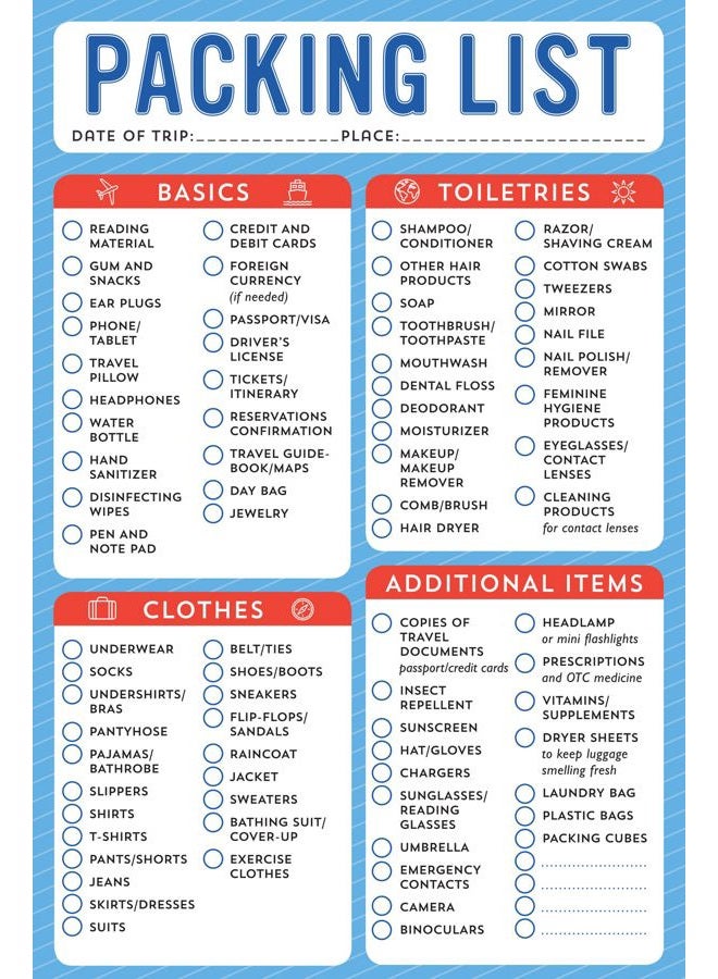 Peter Pauper Press Packing List Note Pad - Image 1