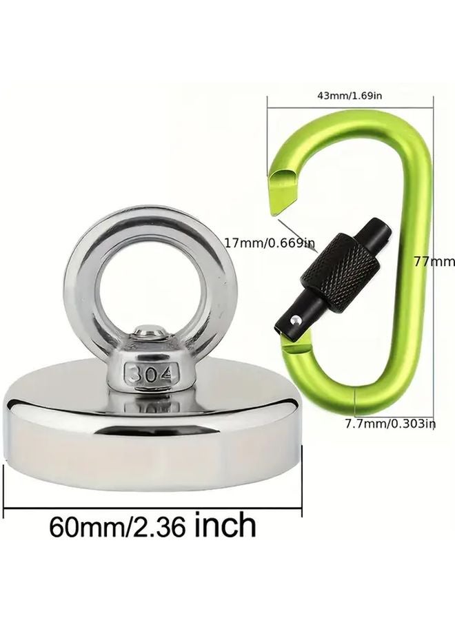 Black Buckle 300LBS Magnetic Fishing Magnet Set With Safety Belt For River Retrieval - Image 3