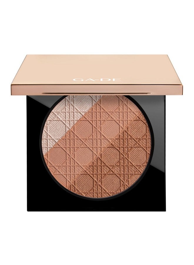 جي أيه-دي إي لوحة أحمر الخدود الطبيعية للوجه من جلو إف إكس للخدود، مسحوق برونزي ومكياج هايلايتر غني بزيت الجوجوبا 135 بارد ومريح، 0.42 أونصة - Image 1