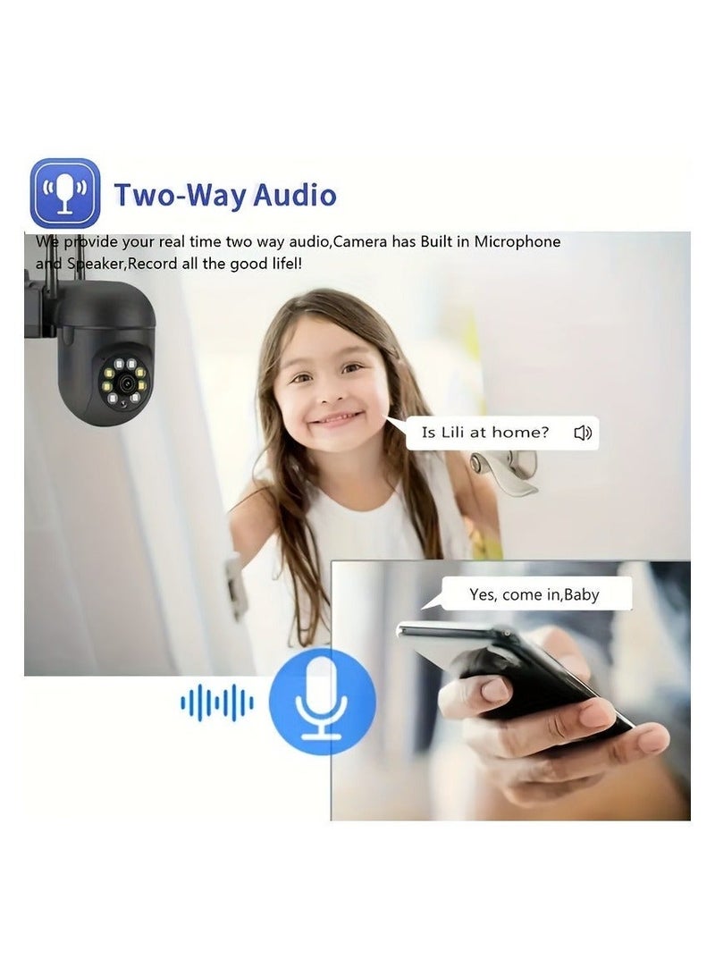 355° HD WIFI Surveillance Camera - Compatible with Alexa,2K Long Range Night Vision, Two-Way Audio, AI Mobile Detection, Color Night Vision, Weatherproof Indoor and Outdoor Security System with Intercom and 2.4G Connectivity - Image 2