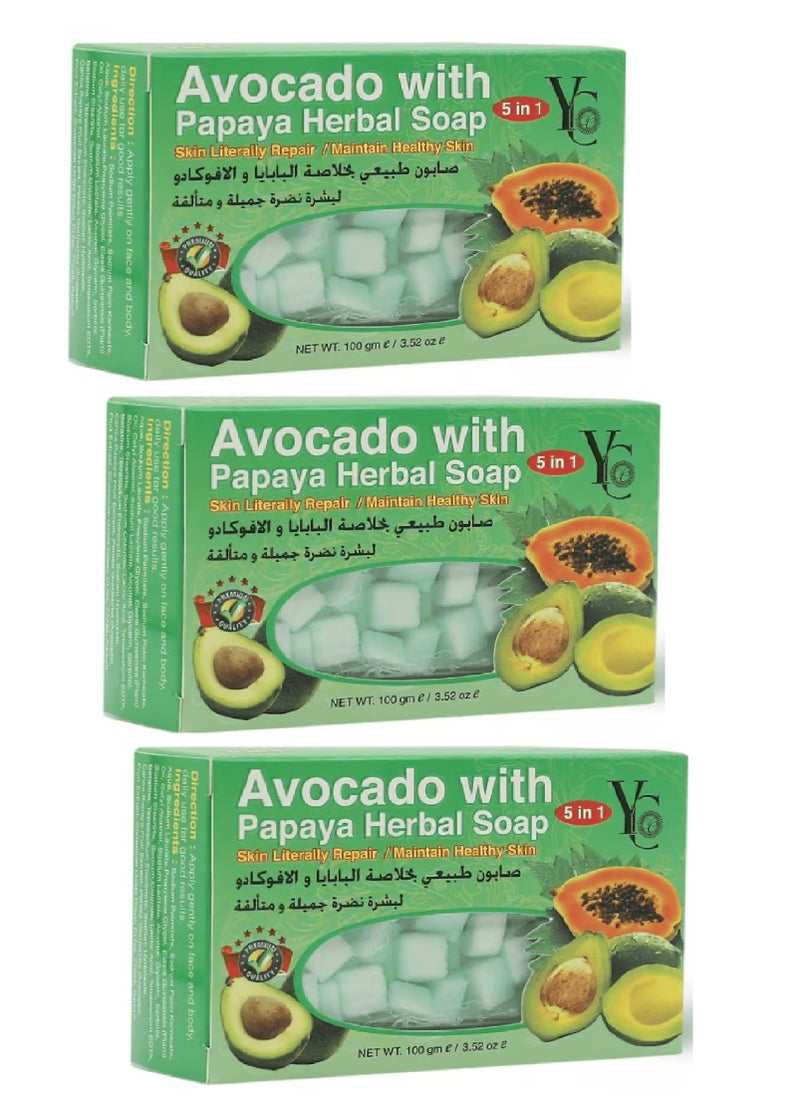 3 Pieces of Avocado With Papaya Herbal Soap 100grams - pzsku/Z4C60AD03FF32AC4278ECZ/45/_/1729452456/0e932d7d-85e8-48c8-971e-c52a3d95024d