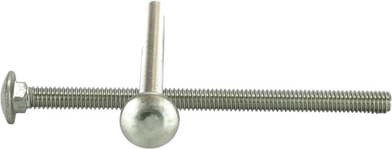 Chenango Supply Stainless 5/16-18 x 5" Carriage Bolt (1" to 5" Lengths Available in Listing), 18-8 Stainless Steel,25 Pieces (5/16-18x5) - Image 1