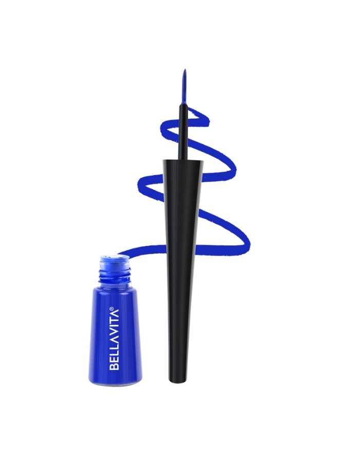 بيلا فيتا أورجانيك قلم تحديد العيون المضاد للماء من بيلا فيتا أورجانيك إنتنس دراما، أزرق، لمسة نهائية غير لامعة، مقاوم للتلطخ، سريع الجفاف، أداة توزيع بطرف لباد، غني بالبيوتين، 3.5 مل - Image 1