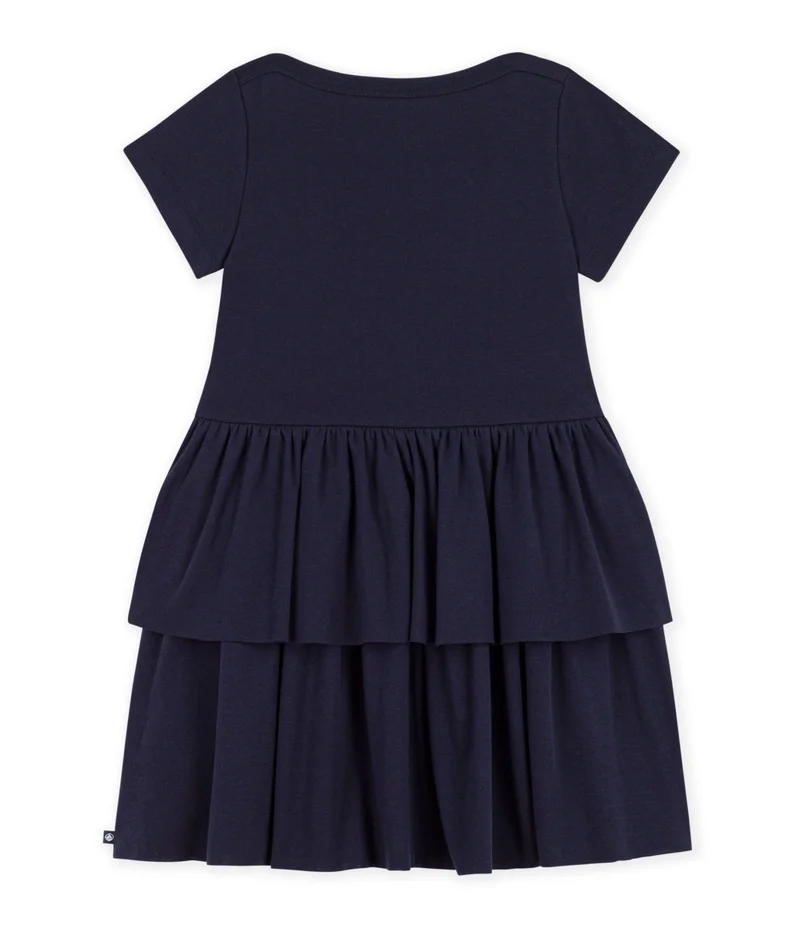 بيتي باتو Children's Short-Sleeved Plain Cotton Dress